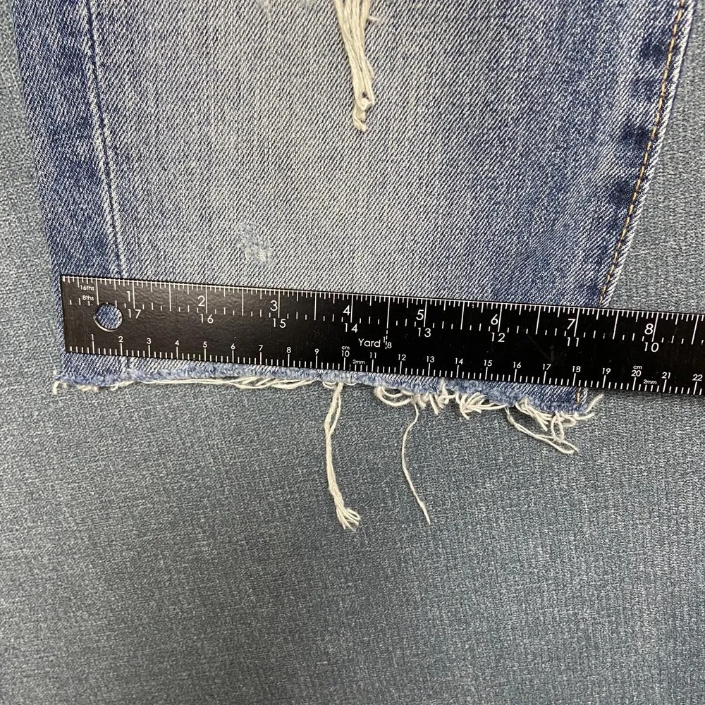 Levi's 511 Jeans Men 31x32 Blue Denim Distressed Frayed Hem Relaxed Straight Leg